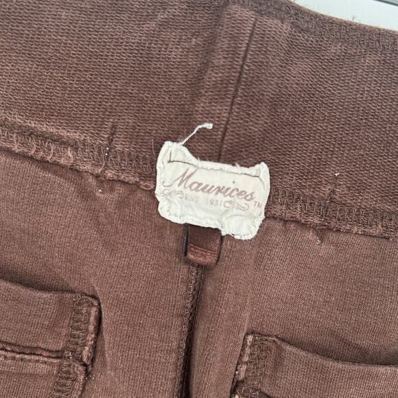 Vintage 90s y2k Women's Mocha Brown Maurices Wide Leg Baggy Flare Sweatpants - Picture 7 of 9
